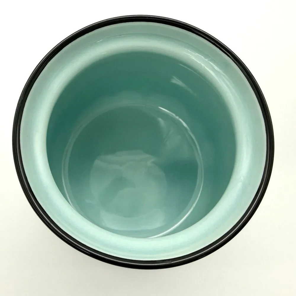 DAYYET Sugar Bowl w/Lid Spoon 10 oz Ceramic Turquoise Aqua Farmhouse Cottagecore